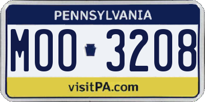 PA license plate MOO3208