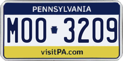 PA license plate MOO3209
