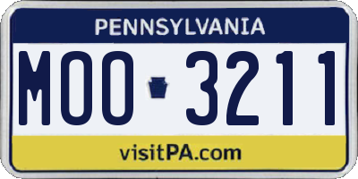 PA license plate MOO3211