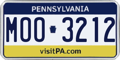PA license plate MOO3212