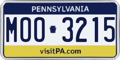 PA license plate MOO3215