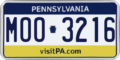 PA license plate MOO3216