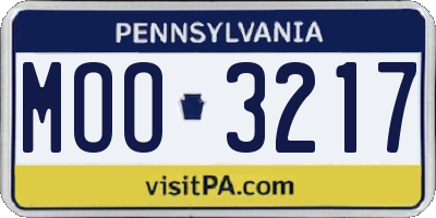 PA license plate MOO3217
