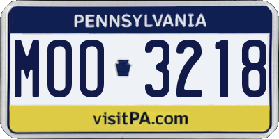 PA license plate MOO3218