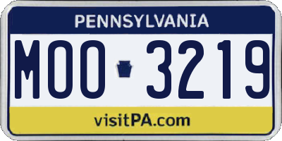 PA license plate MOO3219