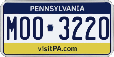 PA license plate MOO3220