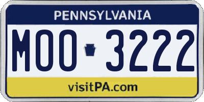 PA license plate MOO3222