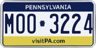 PA license plate MOO3224
