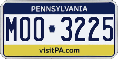 PA license plate MOO3225