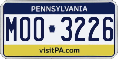 PA license plate MOO3226