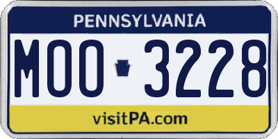 PA license plate MOO3228