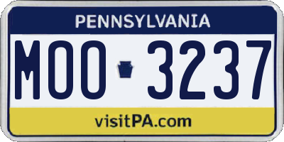 PA license plate MOO3237