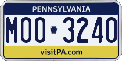 PA license plate MOO3240