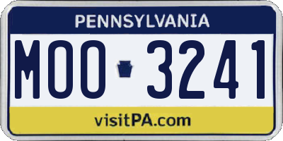 PA license plate MOO3241