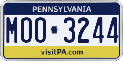 PA license plate MOO3244