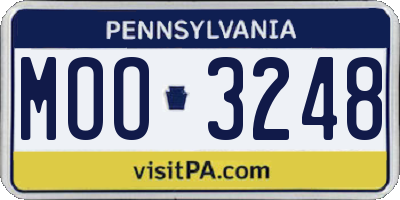 PA license plate MOO3248