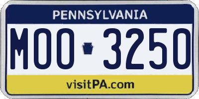 PA license plate MOO3250
