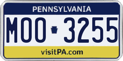 PA license plate MOO3255