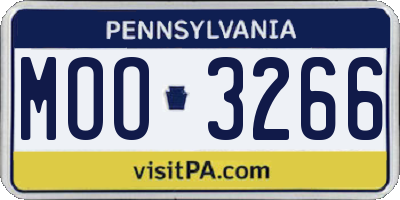 PA license plate MOO3266