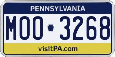 PA license plate MOO3268
