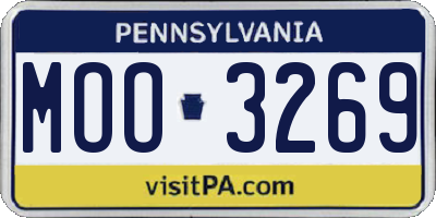 PA license plate MOO3269