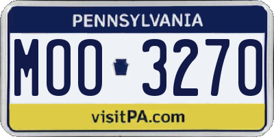 PA license plate MOO3270