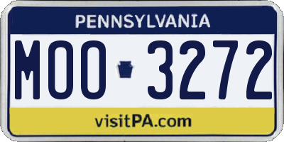PA license plate MOO3272