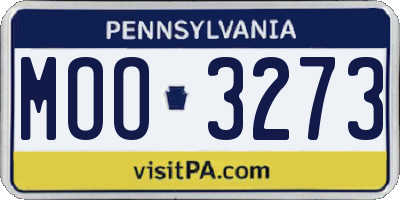 PA license plate MOO3273