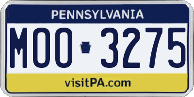 PA license plate MOO3275