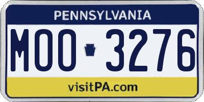 PA license plate MOO3276