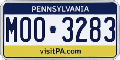 PA license plate MOO3283
