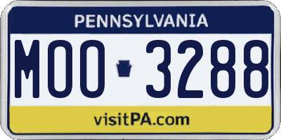 PA license plate MOO3288
