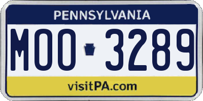 PA license plate MOO3289