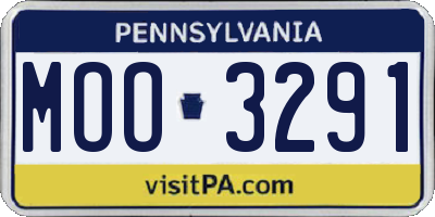 PA license plate MOO3291