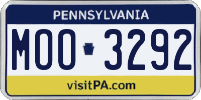PA license plate MOO3292