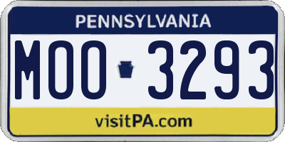 PA license plate MOO3293