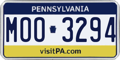PA license plate MOO3294