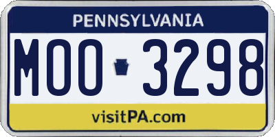 PA license plate MOO3298