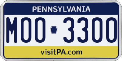PA license plate MOO3300