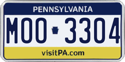 PA license plate MOO3304