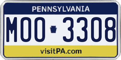 PA license plate MOO3308