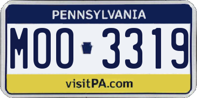PA license plate MOO3319