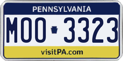 PA license plate MOO3323
