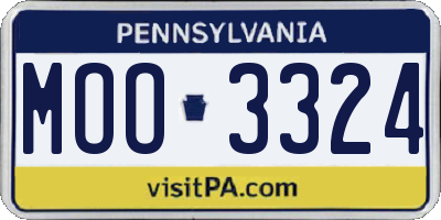 PA license plate MOO3324