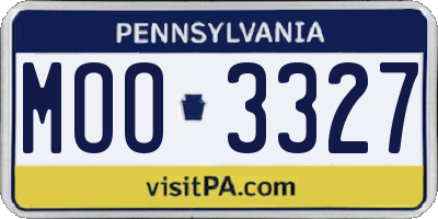 PA license plate MOO3327