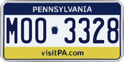 PA license plate MOO3328