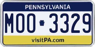 PA license plate MOO3329
