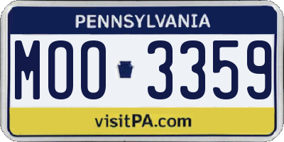 PA license plate MOO3359