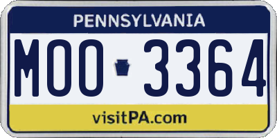 PA license plate MOO3364