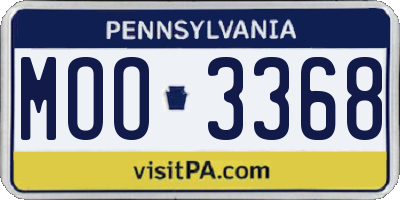 PA license plate MOO3368